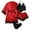 Red, variant on JHLZHS Women's Plus Size 2 Piece Silk Satin Pajamas Set Lingerie with Robe, Floral Lace, Xs