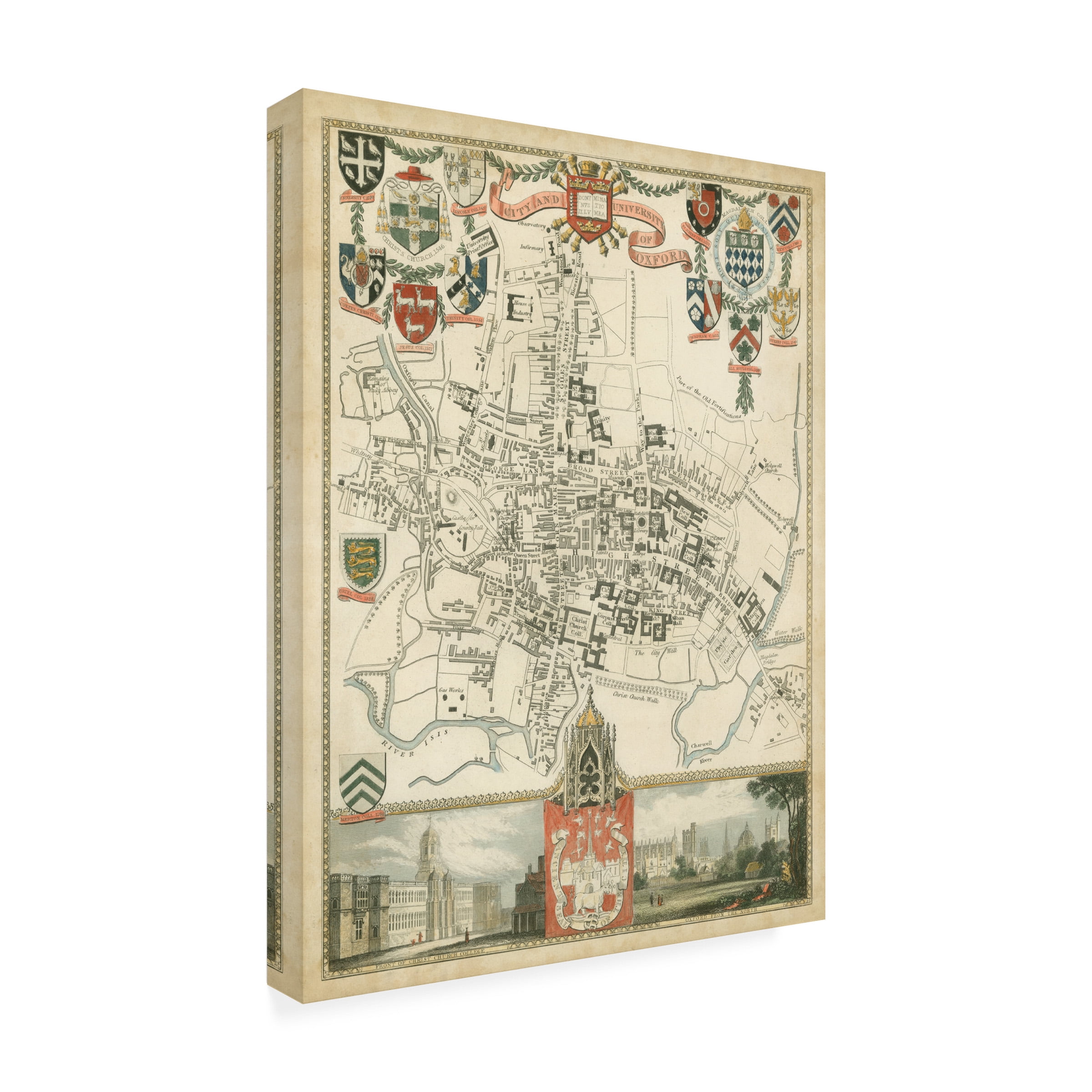 Trademark Fine Art Unknown City And University Of Oxford Canvas Wall Art - 35x47