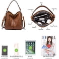 thumbnail image 5 of Women Handbags Fashion Hobo Bags Faux Leather Shoulder Bag Ladies Synthetic Medium Size Tote Bag Crossbody Bags Brown, 5 of 8
