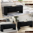 thumbnail image 5 of Lunale 41.73" End of Bed Bench for King Size Bed, Velvet Upholstered Storage Ottoman for Bedroom, Black, 5 of 7