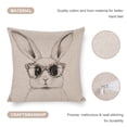 thumbnail image 4 of Rustic Pillow Cover Happy Easter Cushion Pillow Cover Cute Bunny with Leopard-print Glasses Decorative Pillowcases for Bed for Sofa Couch 18"x18", 4 of 7