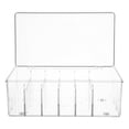 thumbnail image 2 of KAKOWELY plastic card case Transparent Desk Organizer With Flip Lid Multi-Function Office Card Holder For Desk Compact Desktop Storage Box For Business Cards Greeting Cards, 2 of 4