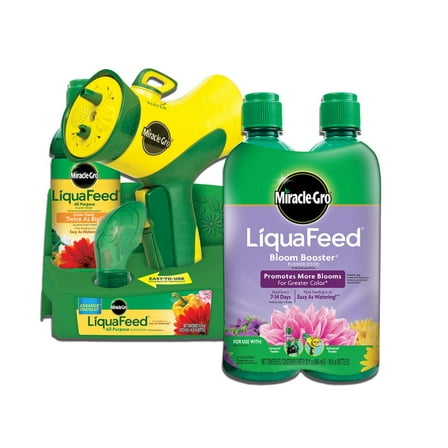 Miracle-Gro LiquaFeed All Purpose Plant Food Advance Starter Kit and Bloom Booster Flower Food Bundle