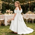 thumbnail image 2 of Fozruso Girls' Casual Dress Girls' Party Dress With Satin Bodice Sleeveless Bow Detail Wedding Birthday Dress,10-11 Years, 2 of 7