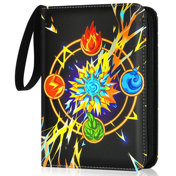 Álbum organizador de cartas Minkeytal de 4 bolsillos, 50 fundas, capacidad para 400 cartas