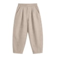 thumbnail image 3 of Tqcoqu Barrel Pants for Women,Baggy High Waisted Wide Leg Trousers,Lightweight Summer Y2k Pants with Pockets,Khaki Women's M-XXL, 3 of 7