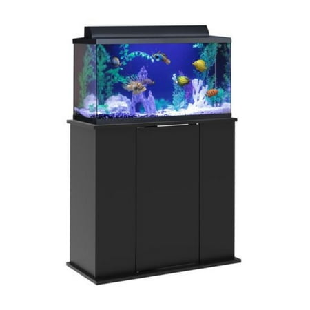 UPC: 0664255003331 | Aquatic Fundamentals 29-37 Gallon Black Wood Aquarium Stand