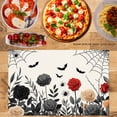 thumbnail image 2 of JOOCAR Halloween Rose Spider Web Bat Linen Table Mats Set of 4 for Home Kitchen Table Decor 12x18 inch, 2 of 5