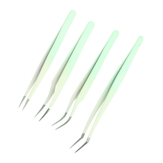 DIY Eyelash Applicator Tool Set, Stainless Steel False Eyelash Scissors, Lash Cluster Tweezer, Eyebrow Curler with Box for Eyelash Extensions, Nail Art