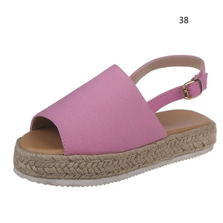 

Women Wedges Sandals Thick Sole Breathable Open Toe Casual Shoes for Summer 38
