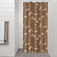 thumbnail image 2 of Brown Highland Cow Flower Grass Pattern Shower Curtain 36"x72" ,Bathroom Decorative Shower Curtains Set with 12 Hooks,Modern Waterproof Washable Shower Curtain, 2 of 6