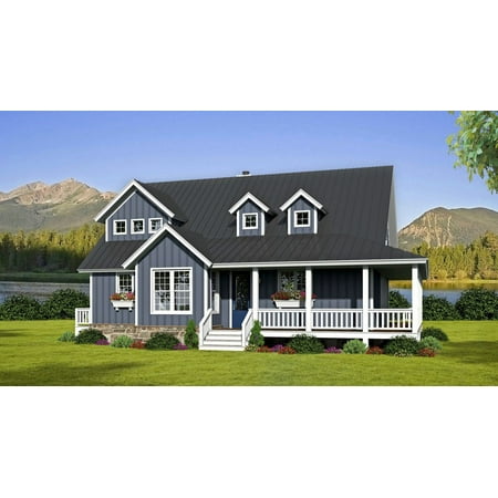 763-17572: Farmhouse Traditional 3 Bed, 4 Bath Luxury Home Plan, 2366 Sq Ft: Full Blueprints with License to Build by Home Plan Marketplace - Lesuto