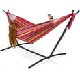 thumbnail image 2 of Ezone Adjustable Hammock Bed with Space Saving Steel Stand - Portable, Easy Set Up Indoor/Outdoor Hammock for Two, 2 of 7