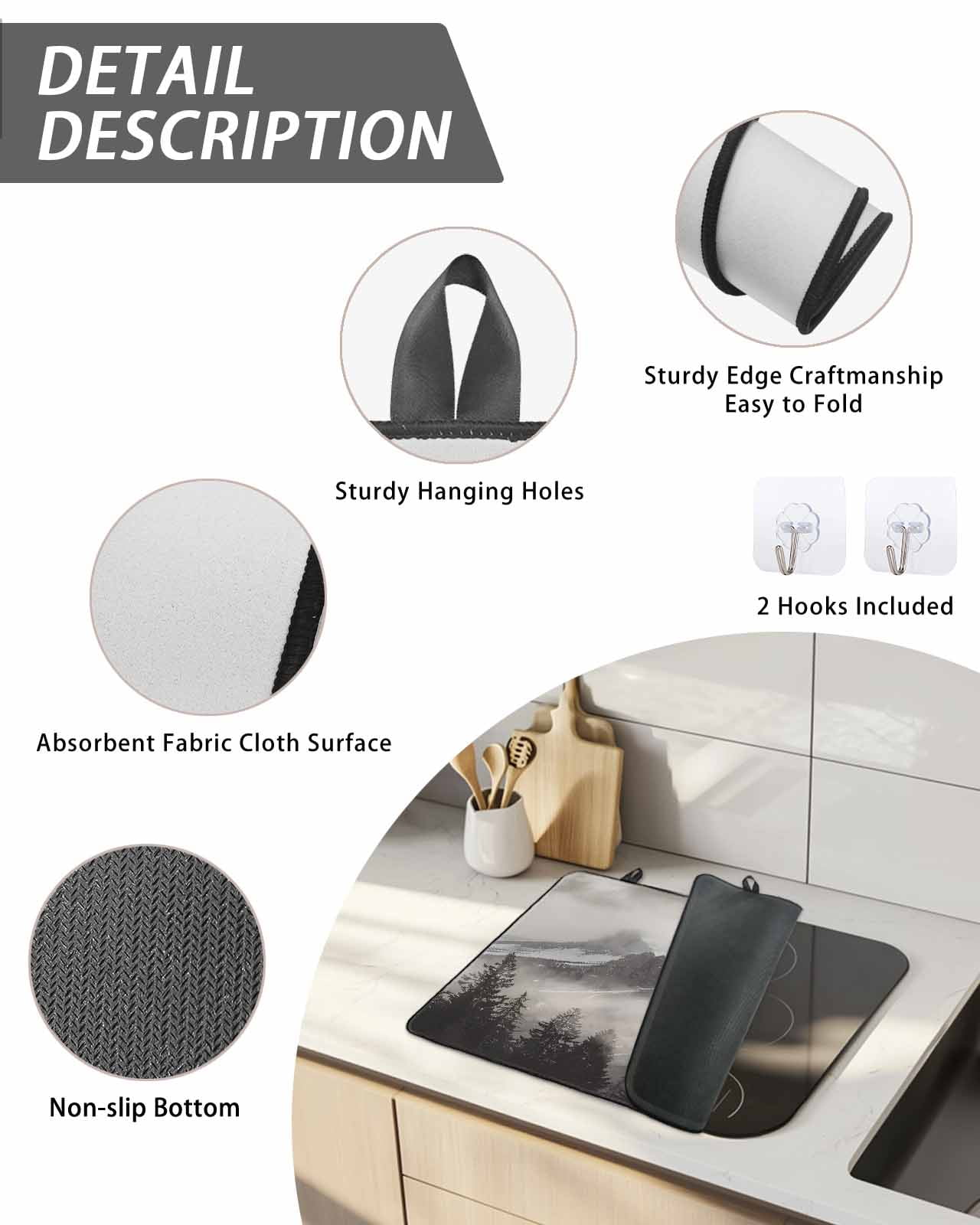 Stove Top Covers for Electric Stove, National Parks Kitchen Glass Ceramic Electric Cooktop Covers 31"x24", Canadian Smokey Mountain Cliff Idyllic HeatResistant Oven/Countertop/Dishwasher Protector