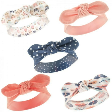 UPC: 0660168513936 | Hudson Baby Infant Girl Cotton Headbands 5pk Feathers 0-24 Months