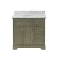thumbnail image 6 of Aria 36" Bathroom Vanity with Weathered Gray Cabinet and Carrara Marble Top, 6 of 6