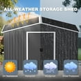 thumbnail image 6 of Nuu Garden 8 x 10 FT Garden Storage Shed with Sliding Doors, Galvanized Sheet Tool Shed with Sloping Roof, Anti-Corrosion Garden Shed with Air Vents for Backyard Patio Lawn, Dark Gray, 6 of 10