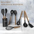 thumbnail image 3 of Juego De Utensilios De Cocina De Silicona, Juego De Espátula De Utensilios De Cocina De 9 Piezas Con Mango De Madera Para Utensilios De Cocina Antiadherentes 446F, Utensilios De Cocina De Silicona Res, 3 of 5