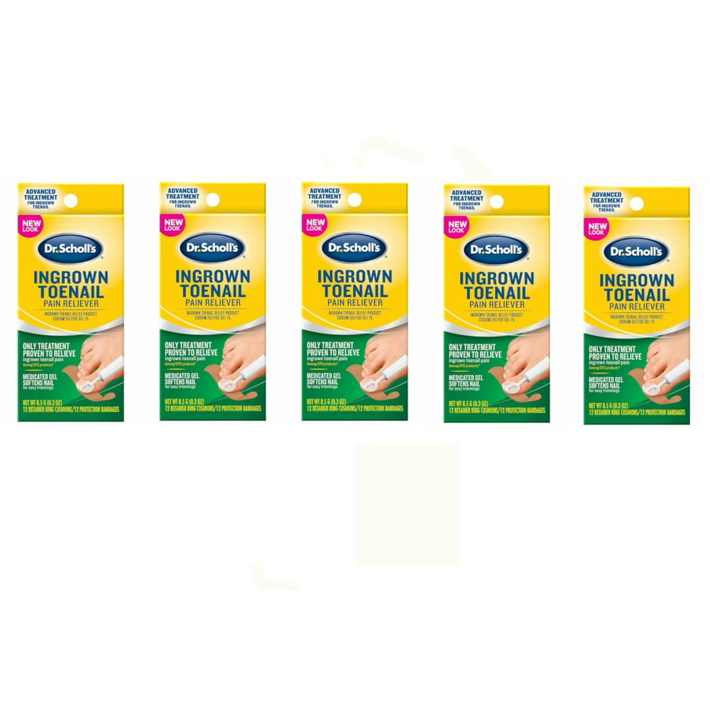 5 Pack Dr Scholl's Ingrown Toenail Pain Reliever Gel Kit 0.3oz Each
