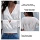 thumbnail image 4 of Mujer Volantes Manga Corta,Blusa Con Cuello En V Transpirable Mujer Top Corto Crop Top Resultados Impresionantes, 4 of 5