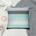 thumbnail image 2 of PHYHOO Adults Patchwork Striped Throw Pillow Cover Teal Black Gray Pillow Cover Modern Geometric Stripes Living Room Decorative Square Pillow Case, 2 of 5