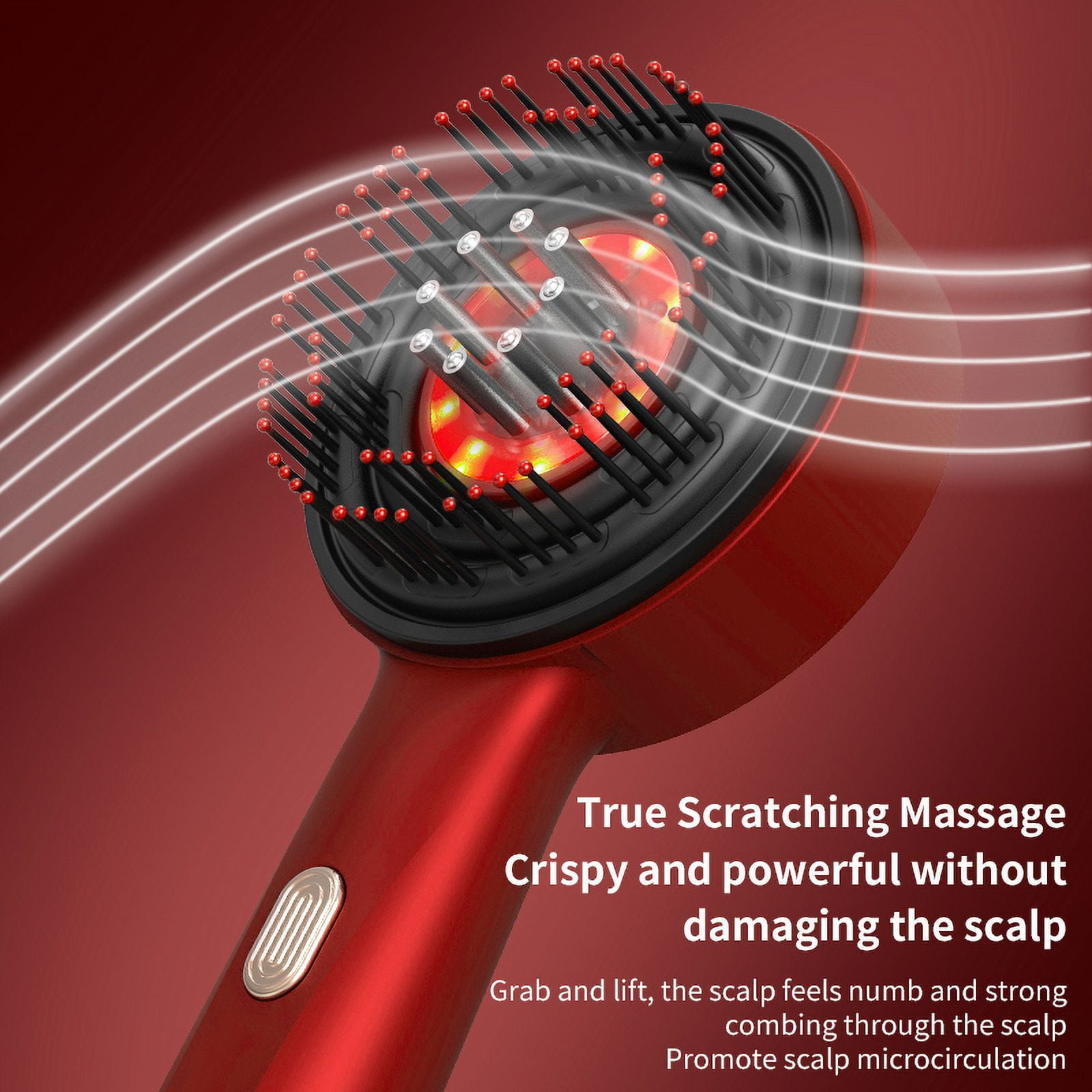 Flaremore Laser Scalp Massager Comb,Red Light Therapy Hair Oil Applicator Cordless Hair Comb for Women,ABS Silicone Material