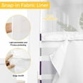 thumbnail image 6 of Purple Grey Striped No Hook Shower Curtain Waterproof,Bathroom Curtains with Snap in Liners and See Through Top Window,Modern White Abstract Art Aesthetics Hotel Bathtub Curtains Shower 54"Wx78"L, 6 of 8