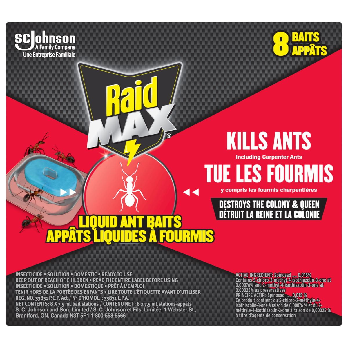 Raid Max Liquid Ant Killer Baits and Trap, Child Resistant, 8 Count ...