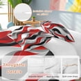 thumbnail image 2 of 3 Piece Red Black Grey Duvet Cover Set California King, Microfiber Comforter/Quilt Cover with Corner Ties and 2 Pillowcases, Moire Modern Artwork Abstract All Season Soft Bedding with Zipper Closure, 2 of 8