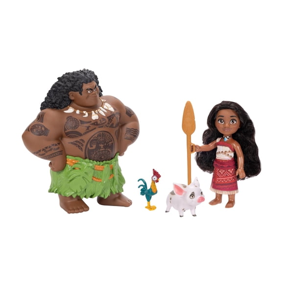 Set de regalo para muñecas Disney Moana 2 Moana & Maui de 15 cm con Pua y HEI HEI