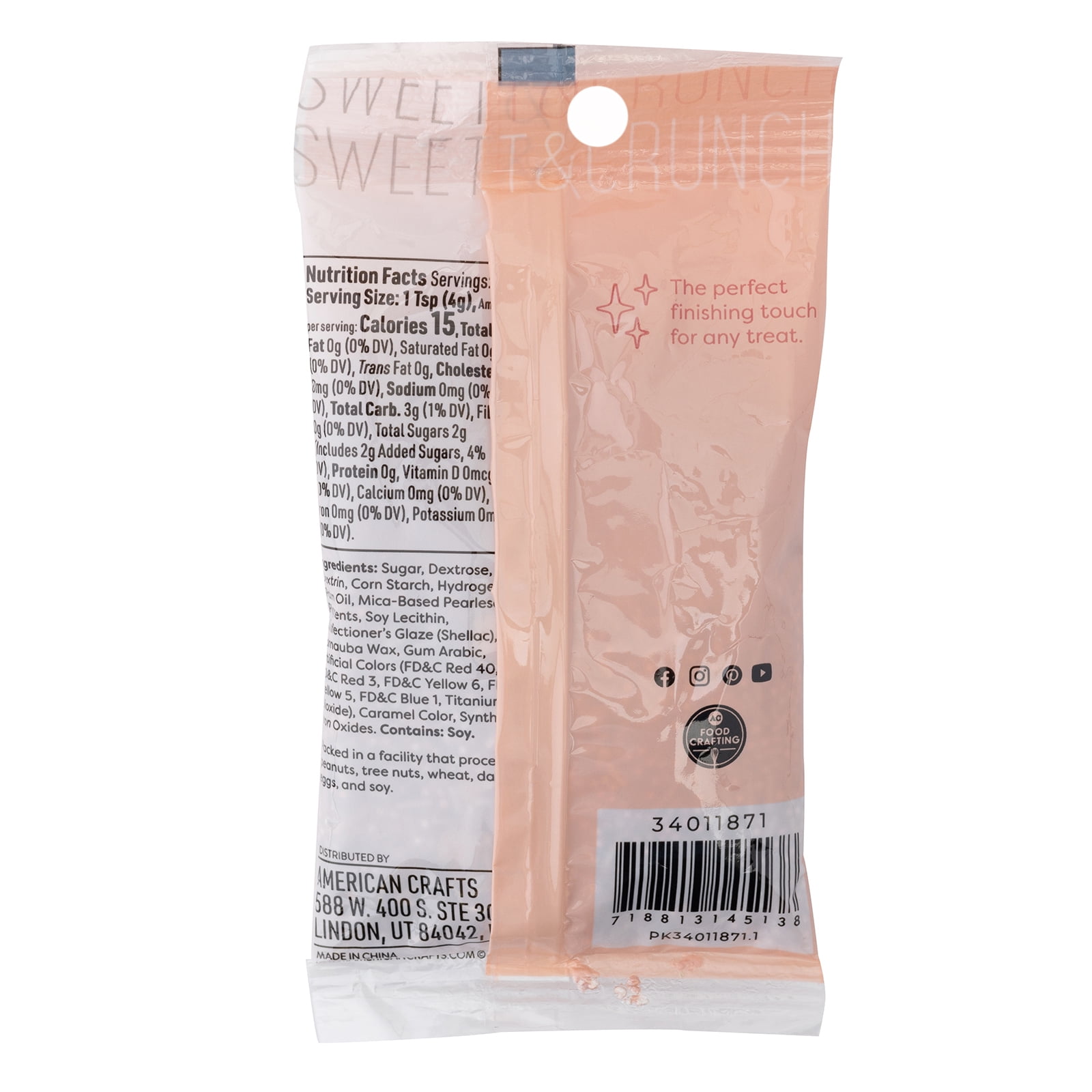Sweetshop Rose Gold Sprinkle Mix, 2.5oz - Dessert Toppings