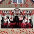 thumbnail image 3 of 13X6 ft Happy Halloween Garage Door Decoration Background Bloody NO One Leaves Splatter White Wall Photography Backdrop Horror Vampire Bloody Backdrops Party Banner Cover, 3 of 5