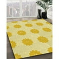 thumbnail image 3 of Ahgly Company Machine Washable Indoor Round Transitional Yellow Area Rugs, 8' Round, 3 of 7