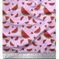 thumbnail image 1 of Soimoi Purple Heavy Satin Fabric Watermelon Fruits Printed Fabric 1 Yard 54 Inch Wide, 1 of 3