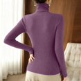 thumbnail image 5 of Hearthz Women's Turtleneck Sweaters Ribbed Mock Neck Fitted Women Long Sleeve Shirts Basic Spring Winter Women Sweatshirt, 5 of 5