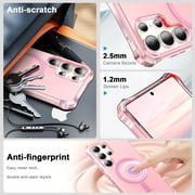 for Samsung Galaxy S25 Ultra Magnetic Case, Military Grade Drop Protection Anti-Yellowing Phone Cover Compatible with Mag-Safe - Rugged Shockproof Protective Case for Samsung Galaxy S25 Ultra, Pink