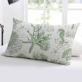 thumbnail image 5 of Sage Green Coastal Throw Pillow Covers, Coral Starfish Nautical Compass Soft Breathable Pillow Cases with Invisible Zipper for Sleeping, Queen Size Pillowcases for Couch Bed Sofa Chair 20x30 Inches, 5 of 6