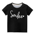 thumbnail image 3 of AJTQTH Tshirts for Girls Boys Kids Summer Casual Lightweight Comfortable Fit Clothes Outfits Cute Cartoon Letter Print Tops Short-Sleeved Crewneck Tees Shirts Blouses Black 3 Years, 3 of 3