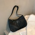 thumbnail image 2 of Bolsa de hombro de nailon para mujer, de mano sencillo con cremallera de calle para mujer (negro) Likrtyny Para Estrenar, 2 of 9