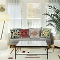 thumbnail image 5 of Dalrosia Boho Pillow Covers Carpet Pattern Decorative Pillow Cover Retro Rust Floral Throw Pillow Covers Linen Decorative Pillow Covers for Couch Living Room Sofa, 18X18 in, 5 of 6