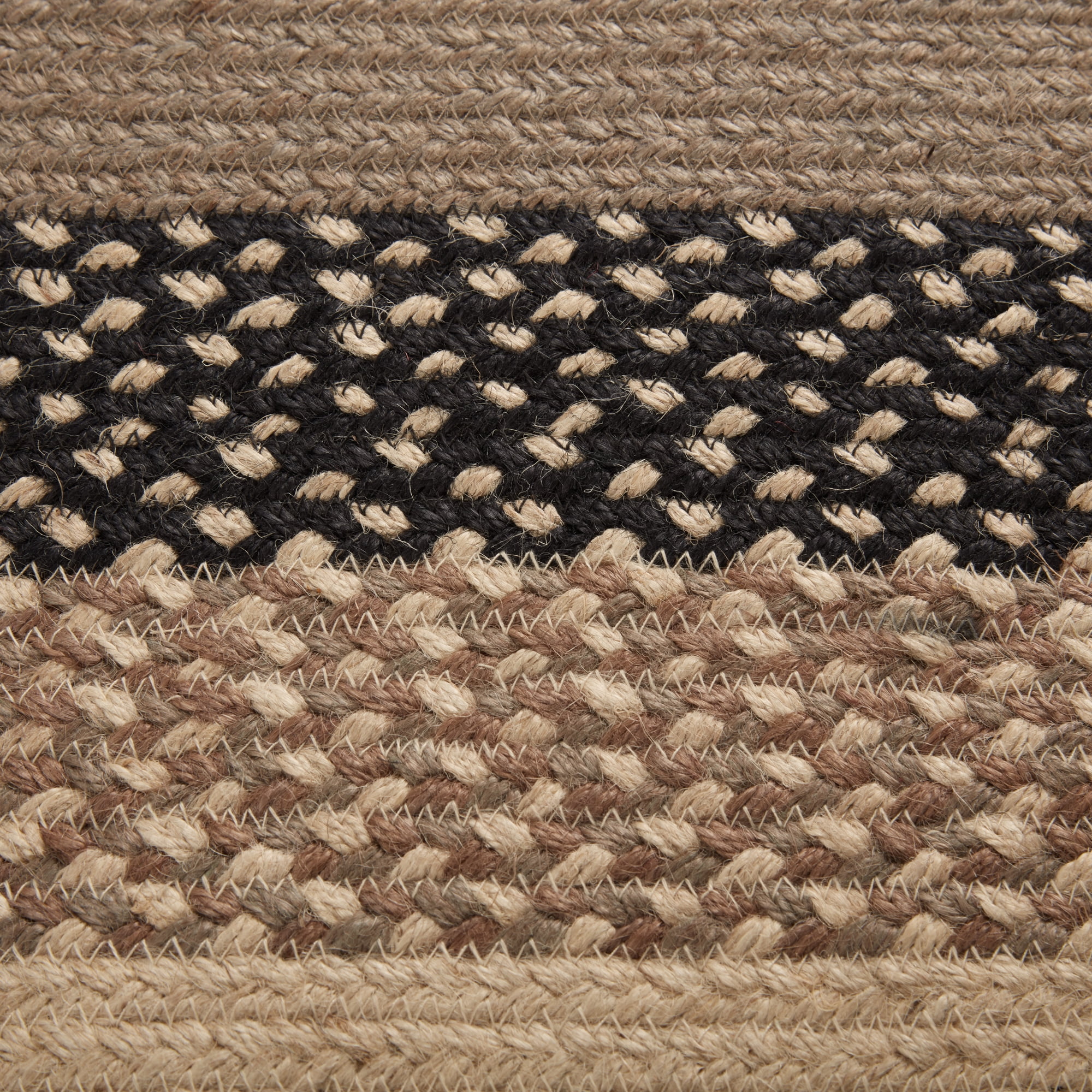 VHC Brands Sawyer Mill Small Jute Area Rug Farmhouse Country Style Doormat Non Skid Pad (Oval Rug 60x96)