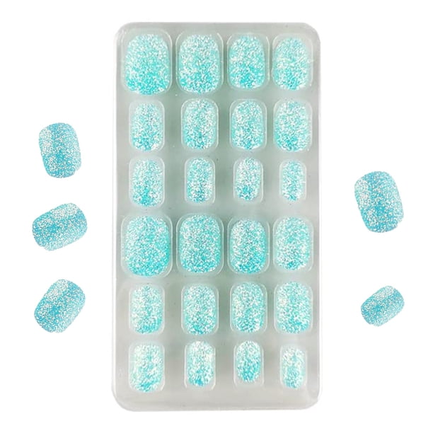 1 Juego de 24 Uds. De uñas postizas cortas para niños, uñas postizas de cobertura completa para niñas pequeñas