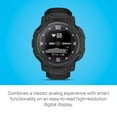 thumbnail image 3 of Garmin Instinct Crossover Solar - Tactical Edition, Rugged Hybrid Smartwatch with Solar, Tactical-Specific Features, Analog Hands and Digital Display, Black, 3 of 5
