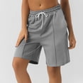 thumbnail image 2 of Womens  Shorts Drawstring Waist Athletic Gym Shorts Casual Loose Running Shorts with Pockets gray Small, 2 of 5