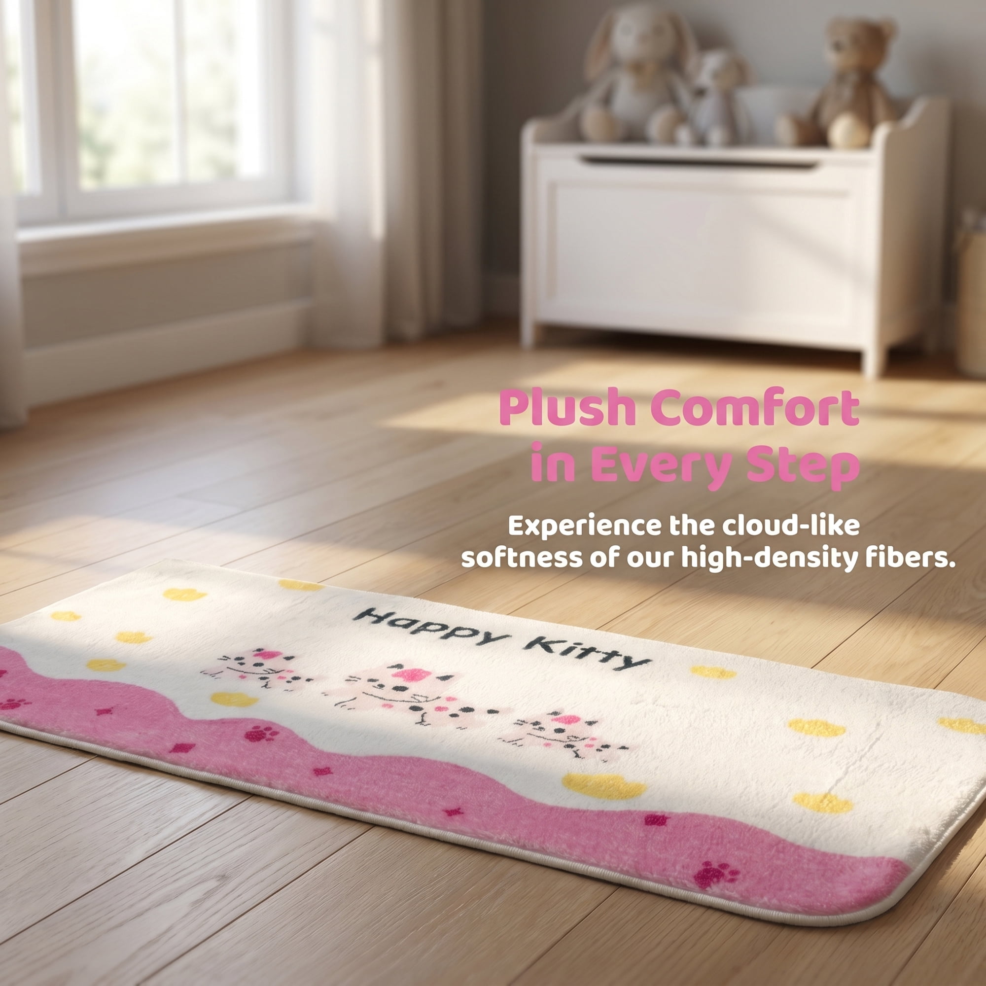 Unique Bargains Shaggy Area Rug Faux Fur Non-Slip Long Rug 47" x 16" Beige Cloud Edge