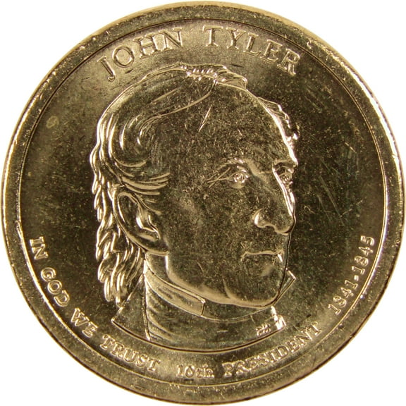 2009 P John Tyler Presidential Dollar BU Uncirculated $1 Coin