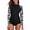 Black, variant on Women Long Sleeve Surfing Shirt Print Rashguard Swimwear