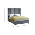 thumbnail image 3 of Candace Grey Velvet Queen Bed-Color:Grey Velvet,Style:Contemporary, 3 of 4
