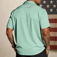 thumbnail image 3 of U.s. 250th Anniversary Hawaiian Shirt Men 4th Of July American Flag Printed Hawaiian Shirts Short Sleeve Button Down Patriotic Tee for Memorial Day Independence Day Holiday Shirts,Green S, 3 of 3
