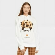 Frida Kahlo Women's Friday Sunflower Hooded Graphic Sweatshirt - White - (X-Small)